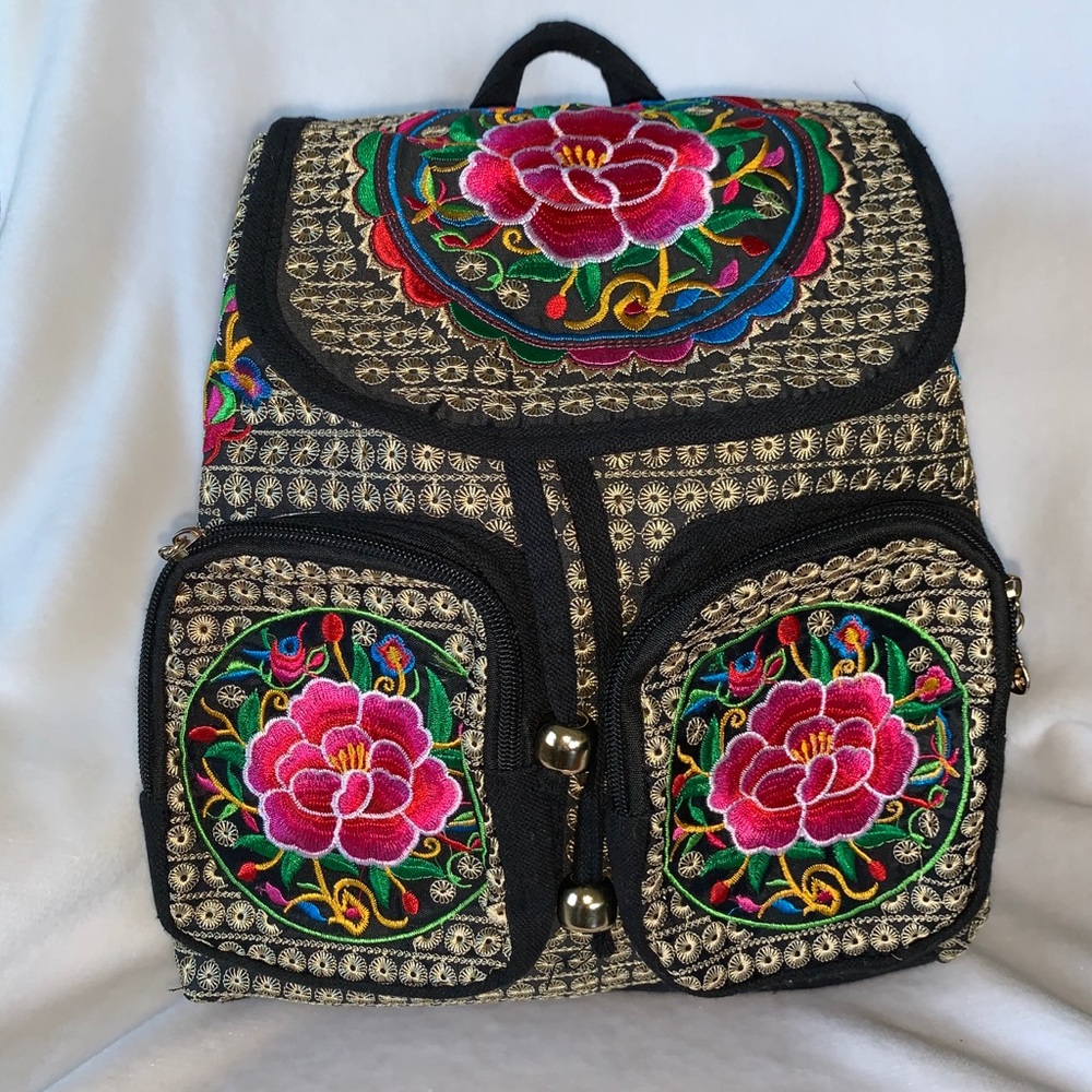 Mexican Handmade Embroidered fashion Backpack